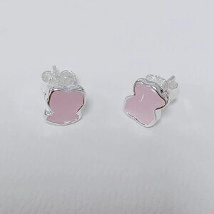Tous Pink and Silver Butterfly Earrings